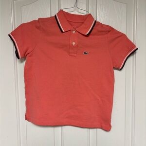 Kids Vineyard Vines Polo Shirt - Coral with Whale Logo